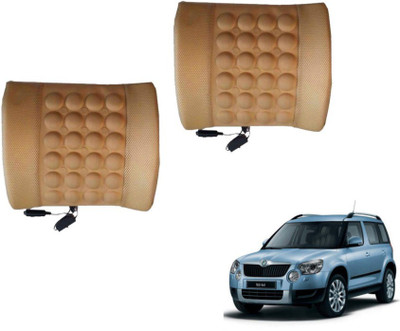 MOCKHE Foam, Cloth, Nylon Seating Pad For  Skoda(Seat Back Rest Beige)