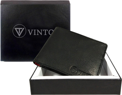 

Vinto Boys Black Genuine Leather Wallet(3 Card Slots)