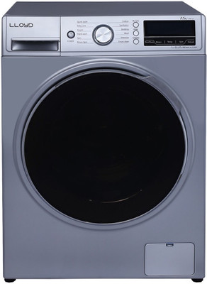 Lloyd LWMF75S 7.5 kg Fully Automatic Front Load Washing Machine (Silver, Black)