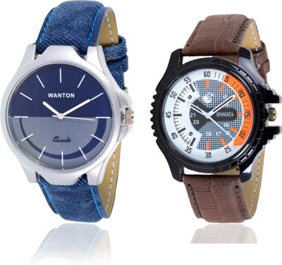 

Wanton 01S03D14 blue attractive different color dial watch with brown different designer dial combo watch for men and women Watch - For Boys & Girls