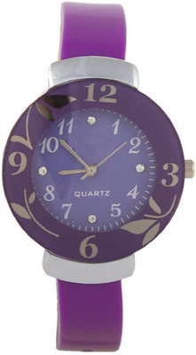 

TESLO Flower & Purple Round Dial Comfortable Strap Women's Watch Party Wedding And Wrist Watch Of Formal Watch And Look For Girls , Women New collection Watch - For Girls
