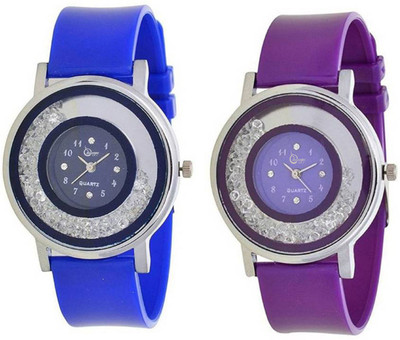 

Shunya Blue Purple Attractive PU Strap -1012-14 Analouge Watch For Women And Girls Watch - For Women