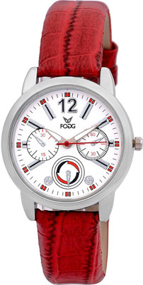 

Fogg 3010-WH-RD Modish Watch - For Women