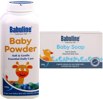 

Babuline Powder & Baby Soap 100gm Gifting Combo Set of 2 each (White)(White)