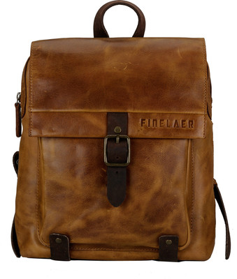 

FINELAER Vintage Genuine Leather Backpack DayPack Travel College Bag 8 L Backpack(Brown)