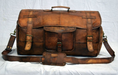 

STYLOLEATHERBAGS Leather Bag Leather Duffle Luggage Bag Multipurpose Bag(Brown, 20 inch)