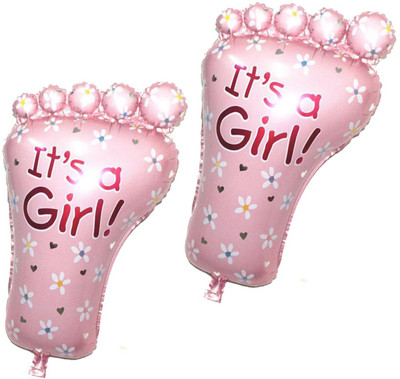 

AMFIN Printed (Pack of 2) 27 inch Baby Shower Foot Aluminum Foil Balloons Its a girl Lovely Feet Balloon Birthday Party Baby Shower Decoration Material Balloon(Pink, Pack of 1)