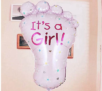 

AMFIN Printed Baby Shower Foot Aluminum Foil Balloons Its a Girl Lovely Feet Balloon Birthday Party Baby Shower Decoration Balloon(Pink, Pack of 1)