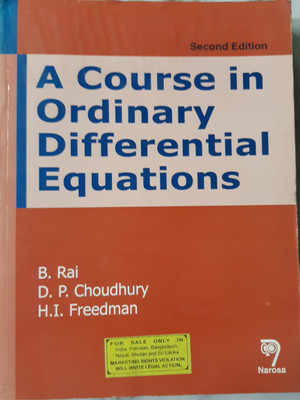 Course in Ordinary Differential Equations, A, Second Edition 490pp/PB 2nd  Edition(English, Paperback, B. Rai)