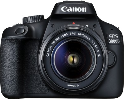 Canon EOS 3000D DSLR Camera 1 Camera Body, 18 - 55 mm Lens, Battery, Battery Charger, USB Cable(Black)