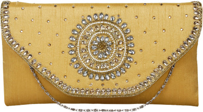 Saashiwear Party Beige Clutch