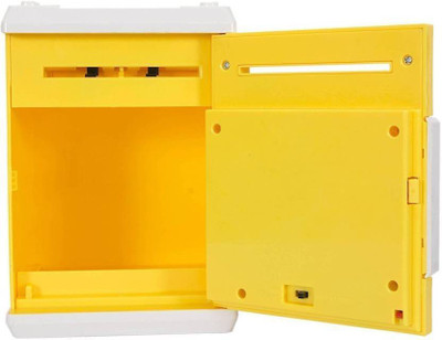 

Indo Safe Box Money Coin Atm Bank Toy Atm Machine Kids Gift Money Box Digital Saving Boxes Coin Bank Coin Bank(Yellow)