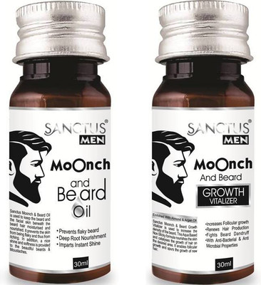 

SANCTUS Moonch & Beard Oil AND Moonch & Beard GROWTH VITALIZER Combo (30ml + 30ml) - (Enriched with Argan, Almond & Jojoba Oil)(Set of 2)