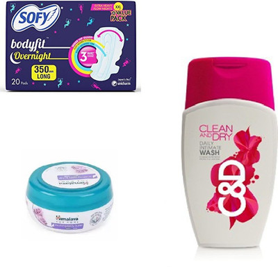 

Sofy Body fit Overnight Pad, Clean And Dry, Soothing Body Butter(Set of 3)