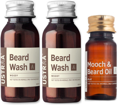 

Ustraa Beard Wash Pack of 2 And Beard 4x4 Oil(Set of 3)