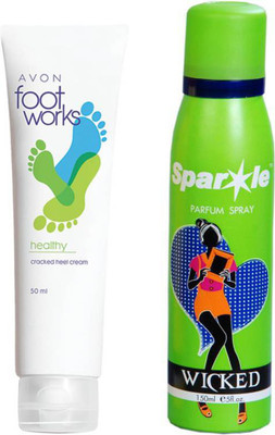 

Avon Anew Footworks Healthy Cracked Heel Cream (50 g) With one sparkle perfume spray 150 ml(Set of 2)