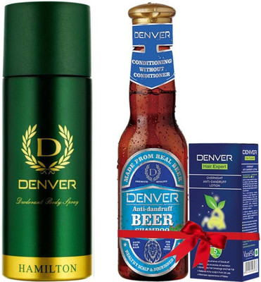 

Denver Hamilton Body Spray Pack Of 1 With Anti Dandruff Beer Shampoo(Set of 2)