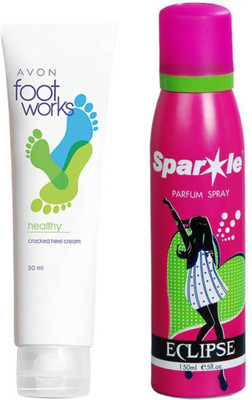 

Avon Anew Footworks Healthy Cracked Heel Cream (50 g) With one sparkle perfume spray 150 ml(Set of 2)
