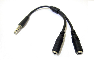 Techvik Black 3.5 mm Male To Two 3.5 mm Female Audio Stereo With Mic Stereo Earphone Phone Converter(Android, iOS)