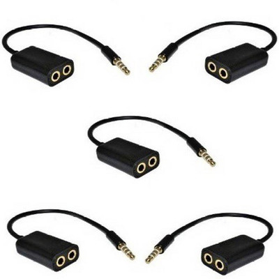 

techdeal Sets Of 5 1X2 3.5MM Headphone Splitter(Black)