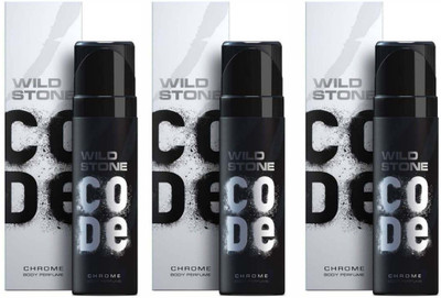 

Wild Stone Code Chrome No Gas Deodorant Spray - For Men(120 ml, Pack of 3)
