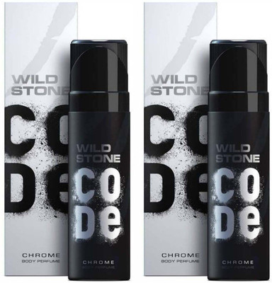 Wild Stone Code Chrome No Gas Deodorant Spray - For Men(120 ml, Pack of 2)