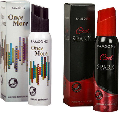 

RAMSONS COOL SPARK PERFUME BODY SPRAY 120 ML+ONCE MORE PERFUME BODY SPRAY 120 ML Deodorant Spray - For Men & Women(120 ml)