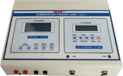 

acco COMBO(IFT + TENS+MS+ US(1&3Mhz) Pre Prg . LCD Pain Relief Electrotherapy Device(CM17)