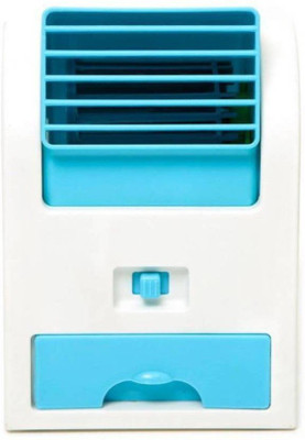 Akshat Mini Air Conditioner Shaped Perfume Turbine USB Fan Air Cooler Table Fan(BLUE, WHITE) available at flipkart for Rs.299