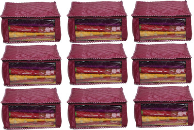 

ANNAPURNA SALES Designer Designer Parachute 9" Height Big Saree Cover or Wardrobe Organizers or Garments Cover Combo Pack of 9 Pcs. MaroonPS09(Maroon)