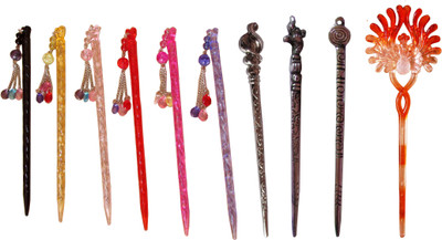 

MIKA Combo of Multi Color Juda Sticks Bun Stick(Multicolor)
