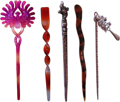 

uio Combo of Multi Color Juda Sticks Bun Stick(Multicolor)