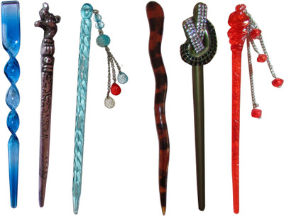 

mehal Combo of Multi Color Juda Sticks Bun Stick(Multicolor)