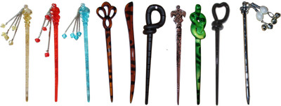 

uio Combo of Multi Color Juda Sticks Bun Stick(Multicolor)