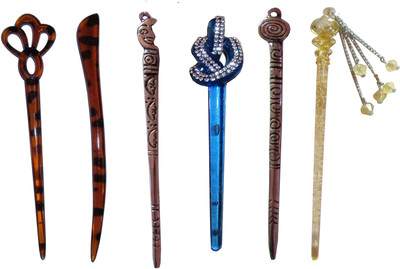 

pilo Combo of Multi Color Juda Sticks Bun Stick(Multicolor)