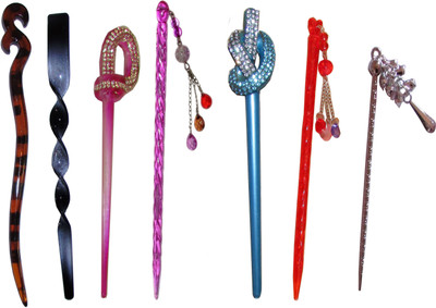 

mehal Combo of Multi Color Juda Sticks Bun Stick(Multicolor)