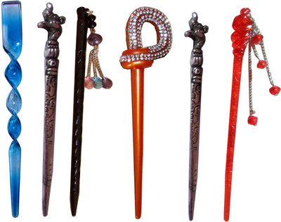 

uio Combo of Multi Color Juda Sticks Bun Stick(Multicolor)