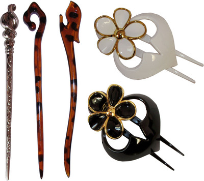

Aanary Combo of Multi Color Juda Sticks Bun Stick(Multicolor)