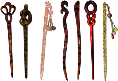

mehal Combo of Multi Color Juda Sticks Bun Stick(Multicolor)