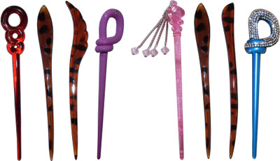 

Aanar Combo of Multi Color Juda Sticks Bun Stick(Multicolor)