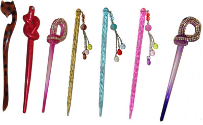 

Ripu Combo of Multi Color Juda Sticks Bun Stick(Multicolor)