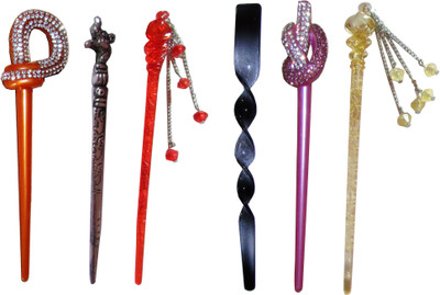 

uio Combo of Multi Color Juda Sticks Bun Stick(Multicolor)