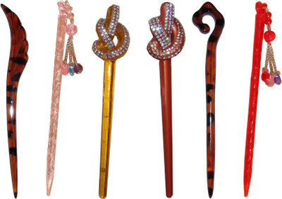 

The Ethnic Wears Combo of Multi Color Juda Sticks Bun Stick(Multicolor)