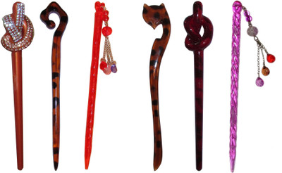 

mehal Combo of Multi Color Juda Sticks Bun Stick(Multicolor)