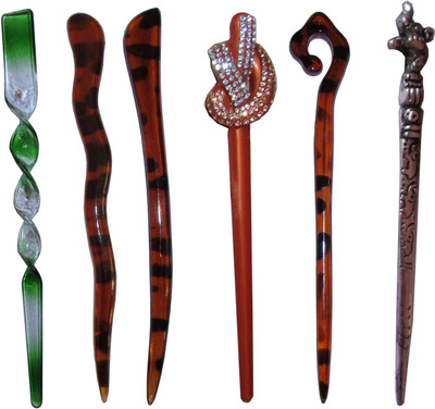 

The Ethnic Wears Combo of Multi Color Juda Sticks Bun Stick(Multicolor)