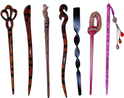 

Chunu Combo of Multi Color Juda Sticks Bun Stick(Multicolor)
