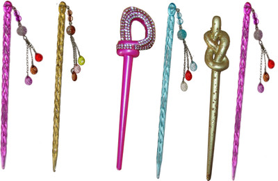

SHAGUNS Combo of Multi Color Juda Sticks Bun Stick(Multicolor)