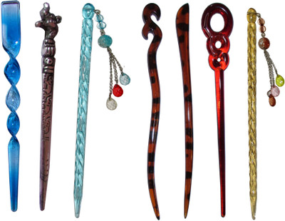 

Aanar Combo of Multi Color Juda Sticks Bun Stick(Multicolor)