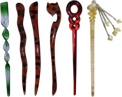 

The Ethnic Wears Combo of Multi Color Juda Sticks Bun Stick(Multicolor)