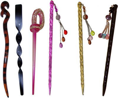 

uio Combo of Multi Color Juda Sticks Bun Stick(Multicolor)